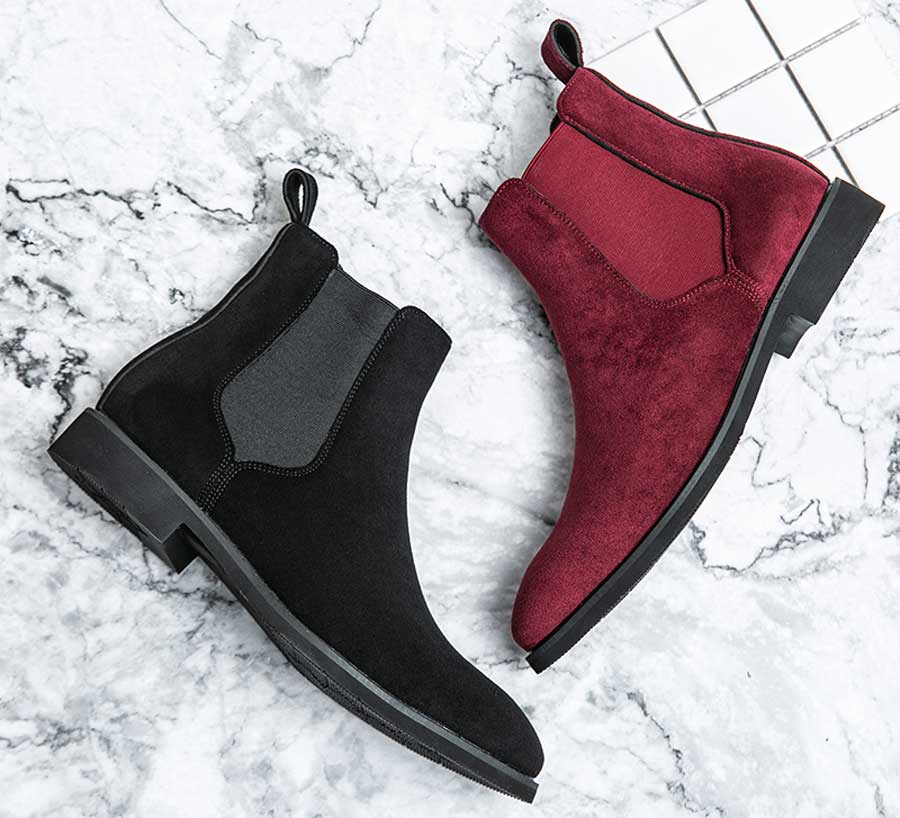 Men's suede stretch entry slip on shoe boots