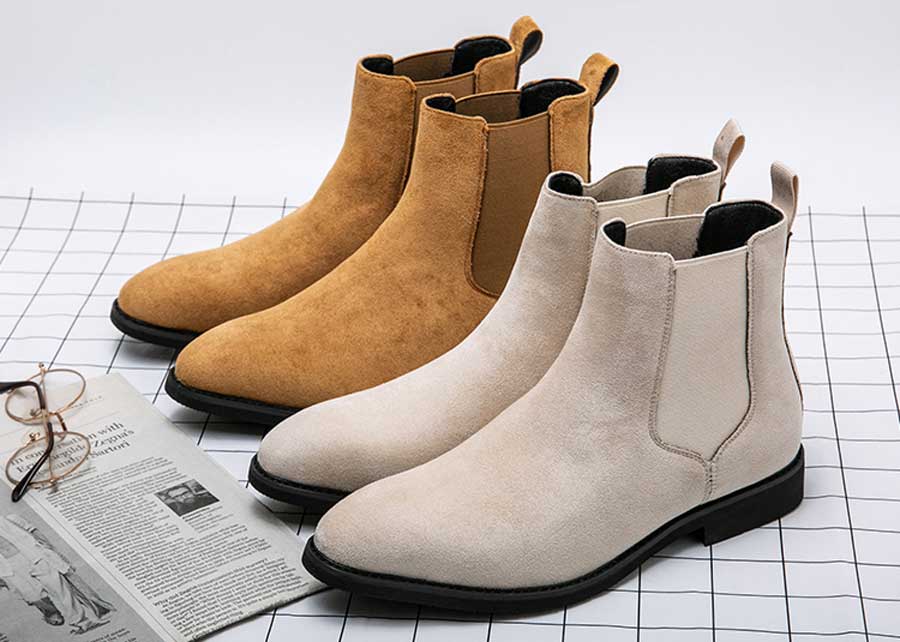 Men's suede stretch entry slip on shoe boots