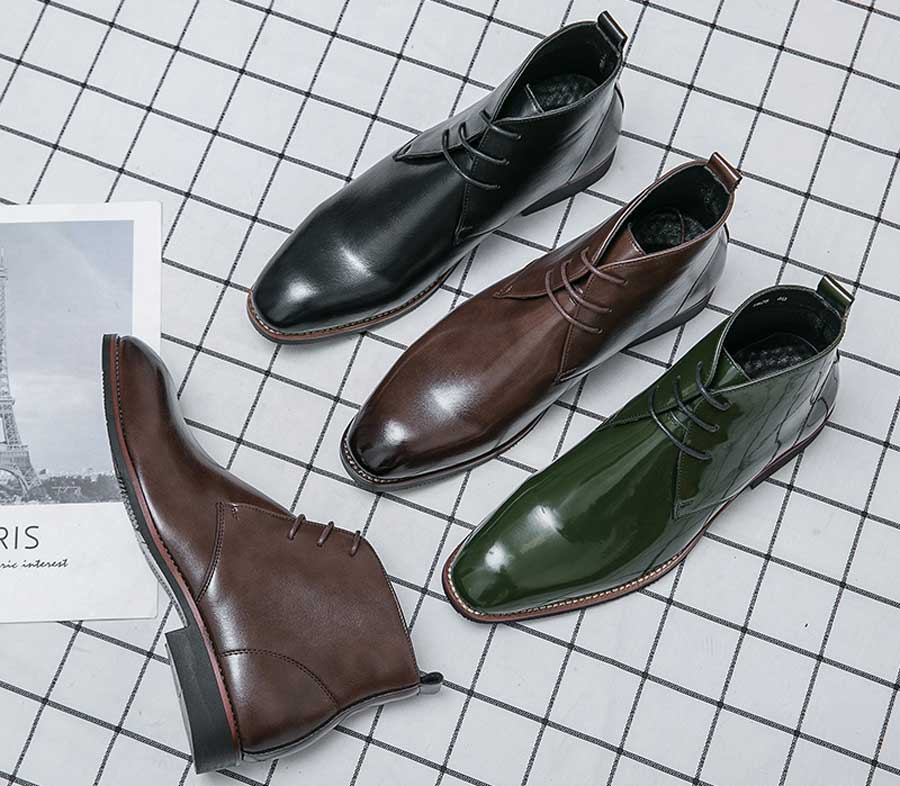 Men's retro plain derby shoe boots