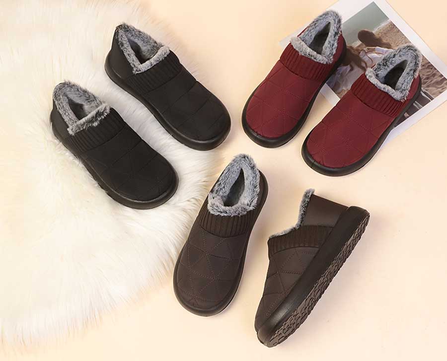 Women's triangle pattern winter slip on shoes