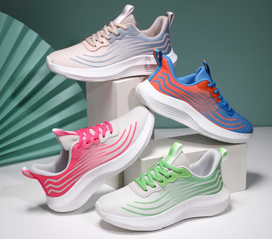 Women's curve stripe flyknit sport shoe sneakers