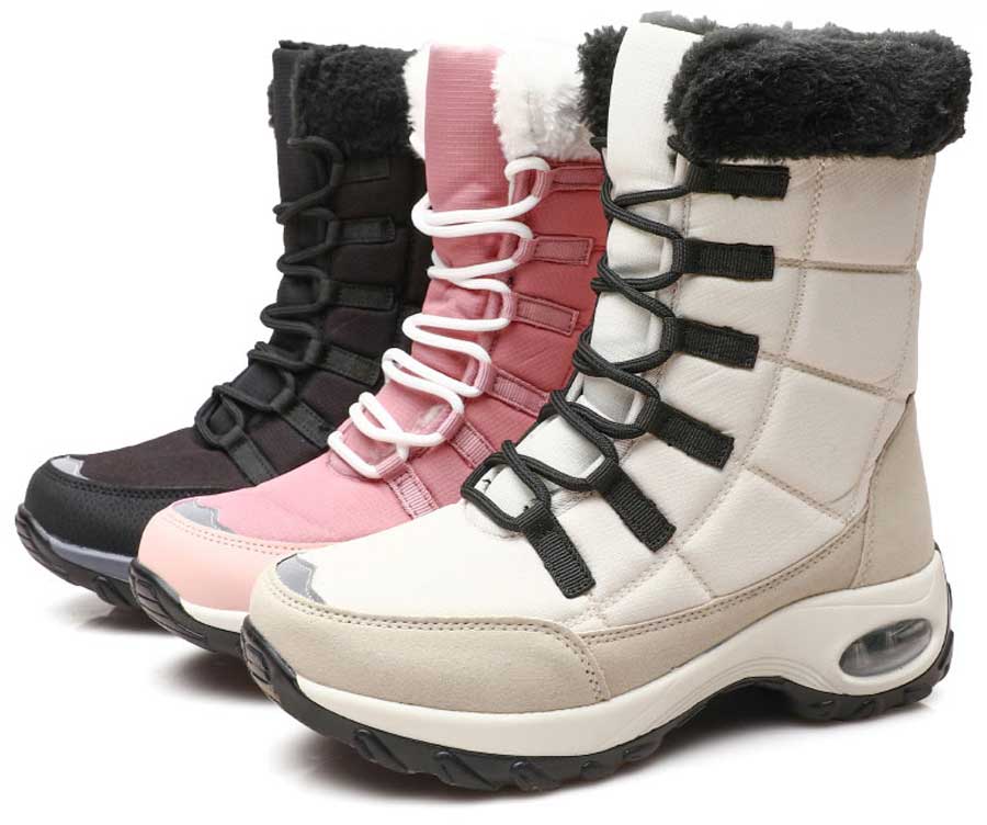 Women's block accents winter double rocker bottom shoe boots